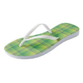 Green Blue Checker Abstract Pattern ビーチサンダル (アングル)