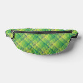 Green Blue Checker Abstract Pattern ファニーパック (レイダウン)