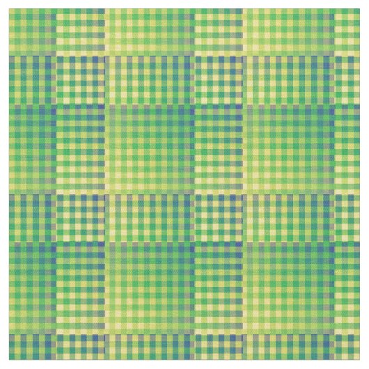 Green Blue Checker Abstract Pattern ファブリック (クローズアップ)