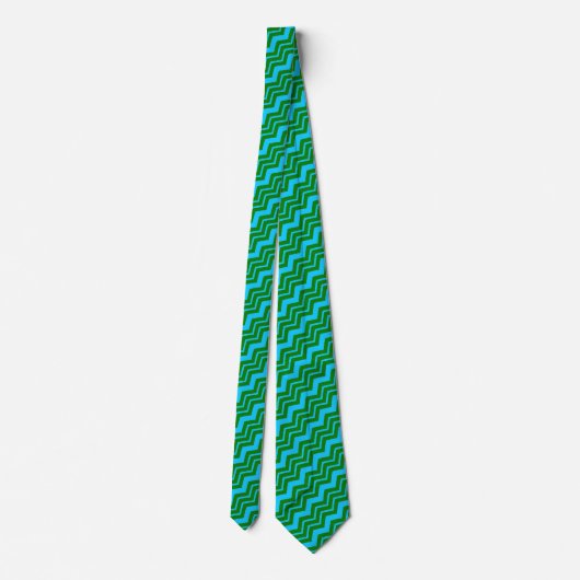 Green Blue Chevron Zigzag Design  ネクタイ (裏面)