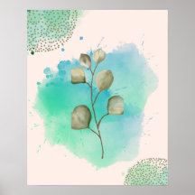 Green & Blue Minimalist Leaves 