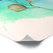 Green & Blue Minimalist Leaves  Poster ポスター (角)