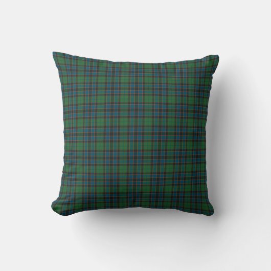Green Blue Orange Plaid Tartan クッション (正面)