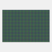 Green Blue Orange Plaid Tartan ラッピングペーパーシート (正面3)