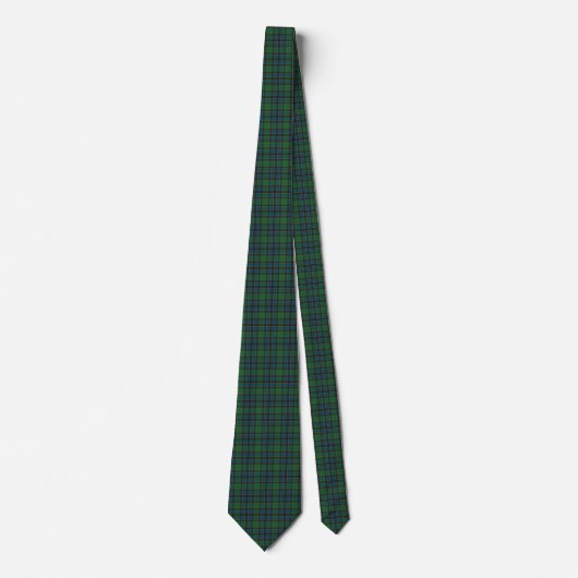 Green Blue Orange Plaid Tartan Neck Tie ネクタイ (正面)