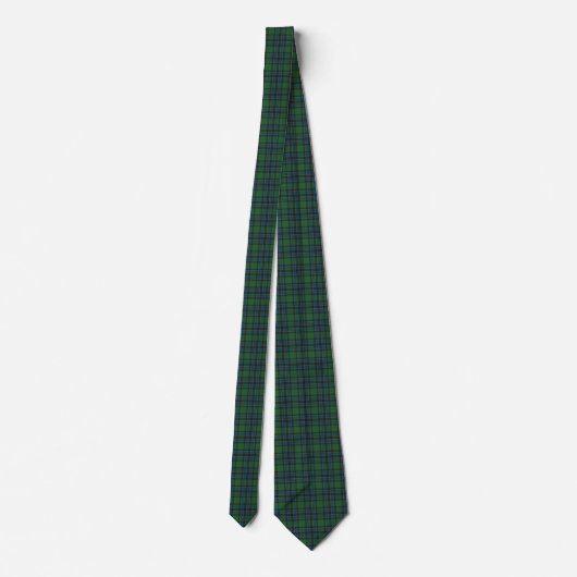 Green Blue Orange Plaid Tartan Neck Tie ネクタイ (裏面)
