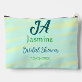 Green blue pastel watercolor bridal shower name da アクセサリーポーチ (裏面)