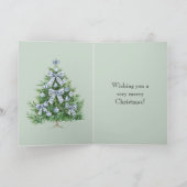 Green Blue Pink Christmas Fireplace Stockings カード (内部)