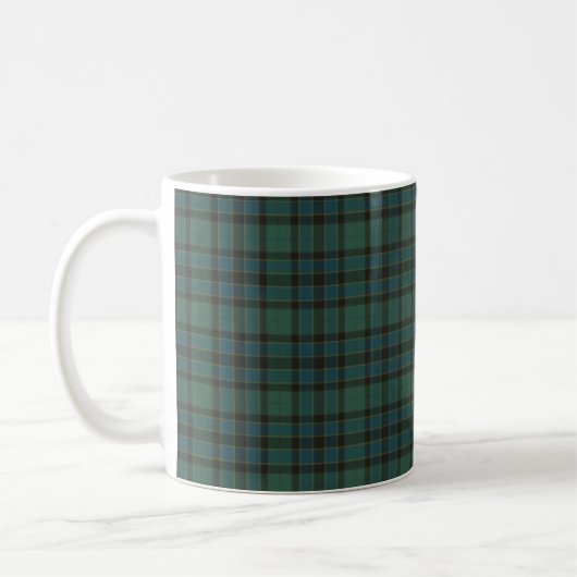 Green Blue Plaid Tartan Style Traditional コーヒーマグカップ (左)