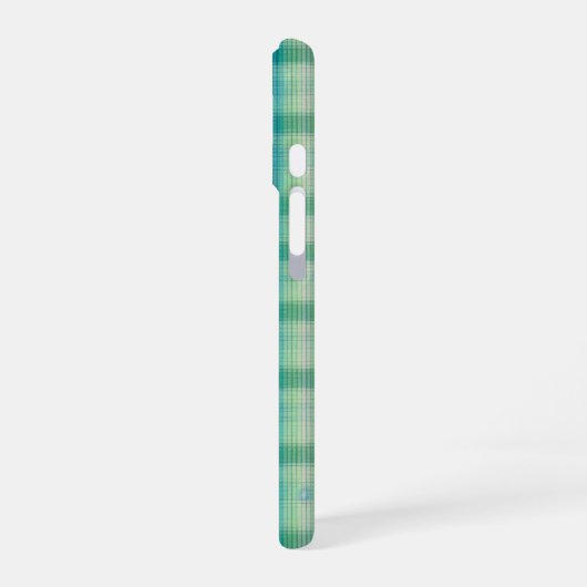 Green & Blue Preppy Pattern Phone Case iPhone 16ケース (左側面)