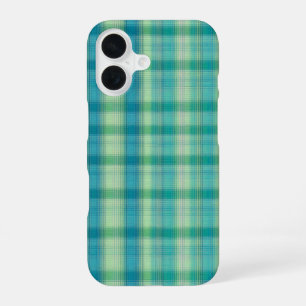 Green & Blue Preppy Pattern Phone Case iPhone 16ケース