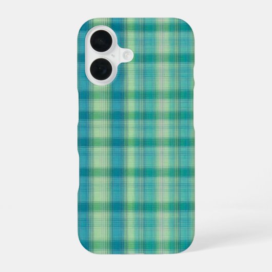 Green & Blue Preppy Pattern Phone Case iPhone 16ケース (裏面)