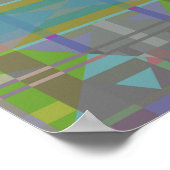 Green Blue Purple Geometric ポスター (角)