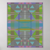 Green Blue Purple Geometric ポスター (正面)