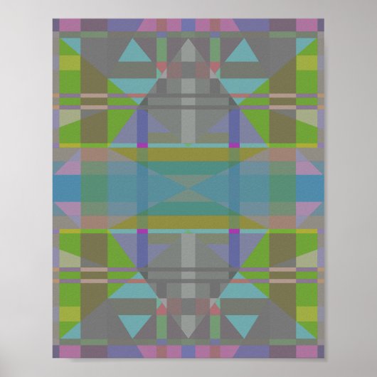 Green Blue Purple Geometric ポスター (正面)