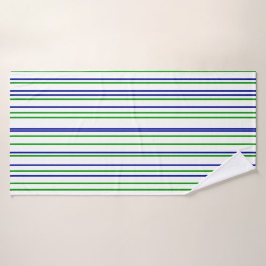 Green blue purple stripes modern custom pattern バスタオルセット (バスタオル)