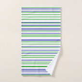 Green blue purple stripes modern custom pattern バスタオルセット (ハンドタオル)