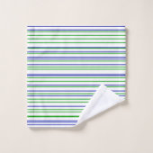 Green blue purple stripes modern custom pattern バスタオルセット (ウォッシュタオル)