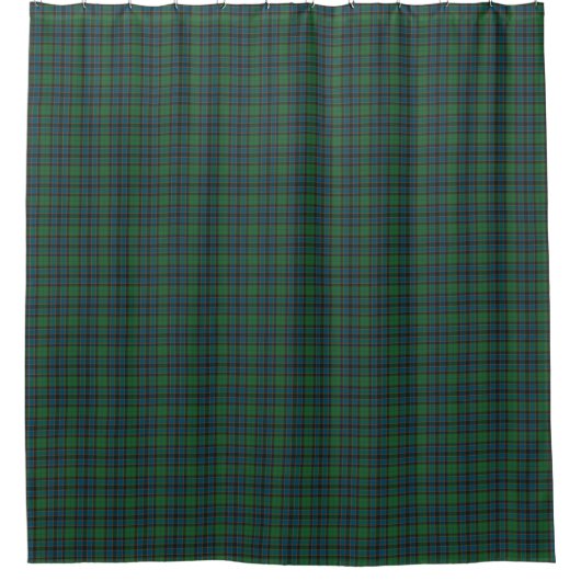 Green Blue Tartan Plaid Shower Curtain シャワーカーテン (正面)