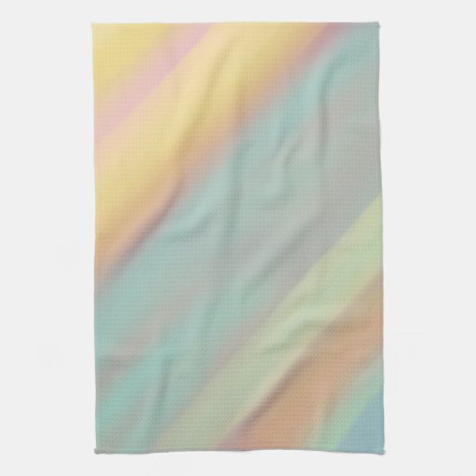 Green Blue Watercolor Pattern キッチンタオル (縦)