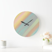 Green Blue Watercolor Pattern ラージ壁時計 (ホーム)