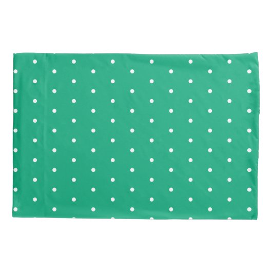Green Blue with White Dots Standard 枕カバー (裏面-左)