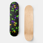Green Blue Yellow Paint Splatter Design Pattern スケートボード (正面)