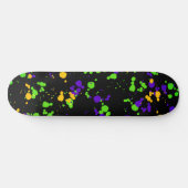 Green Blue Yellow Paint Splatter Design Pattern スケートボード (横)