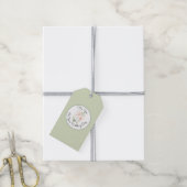 Green Blush Peach Orchid Flowers Bridal Shower  ギフトタグ (より糸付き)