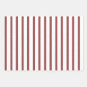 Green Blush Pink Red White Gold Stripes Christmas ラッピングペーパーシート (正面)