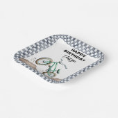 Green BMX Dirt bike birthday  ペーパープレート (傾斜あり)