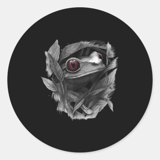 Green Body Tree Frog Rainforest Amphibian Red Eyed ラウンドシール (正面)