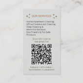 Green Boho Cleaning Service Maid QR Code 名刺 (裏面)