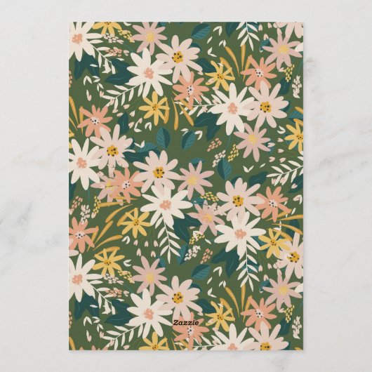 Green Boho Garden Floral Couples Bridal Shower  招待状 (裏面)