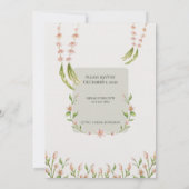 Green Boho Watercolor Botanical Wedding Invitation 招待状 (裏面)