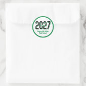 Green Bold Shadowed Numbers Class of 2027 ラウンドシール (バッグ)