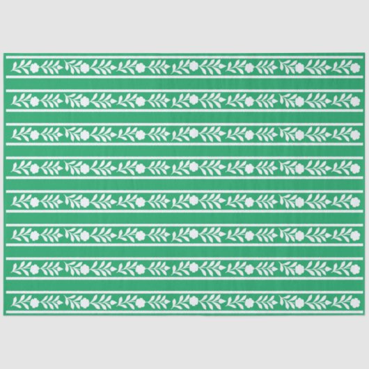 Green Bone Inlay Floral Border Decoupage Paper 薄葉紙 (正面)