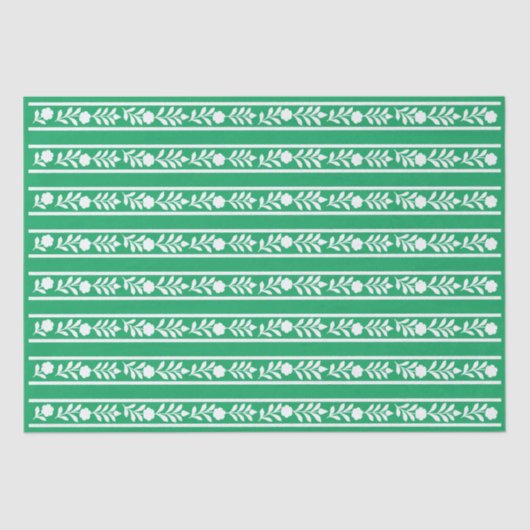 Green Bone Inlay Floral Border Decoupage Paper 薄葉紙 (正面)