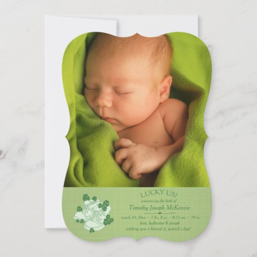 Green Booties写真誕生のお知らせ 案内状 (正面)