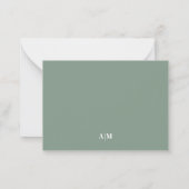 Green Border Minimalist Name Monogram ノートカード (裏面)