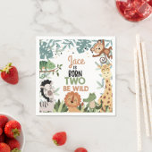 Green Born Two Be Wild 2nd Birthday Paper Napkin スタンダードカクテルナプキン (インサイチュ)