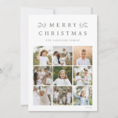 Green Botanical 9 Photo Grid Collage シーズンカード (正面)