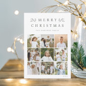 Green Botanical 9 Photo Grid Collage シーズンカード