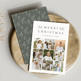 Green Botanical 9 Photo Grid Collage シーズンカード