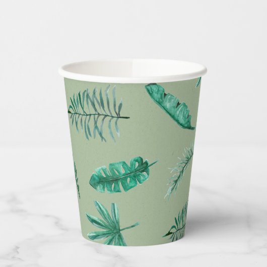 Green Botanical Baby Shower Cups 紙コップ (左)