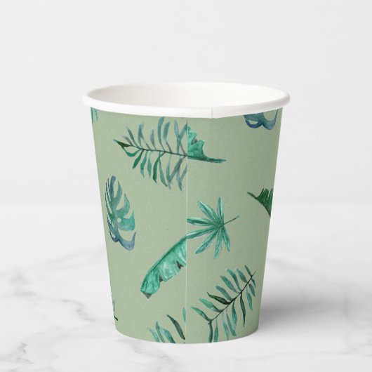 Green Botanical Baby Shower Cups 紙コップ (右)