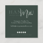 Green Botanical | Modern Elegant Minimalist スクエア名刺 (裏面)