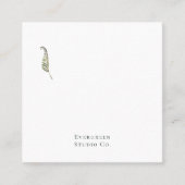 Green Botanical | Modern Elegant Minimalist スクエア名刺 (正面)