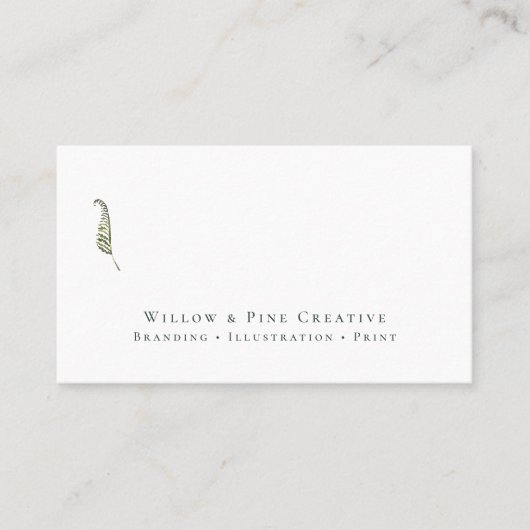 Green Botanical | Modern Elegant Minimalist QR 名刺 (正面)