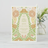 Green Botanical natural Baby Shower Invitation  招待状 (スタンド正面)